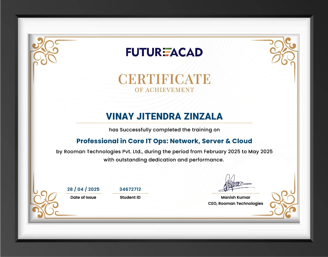 Professional in Core IT Ops Network, Server & Cloud Certificate