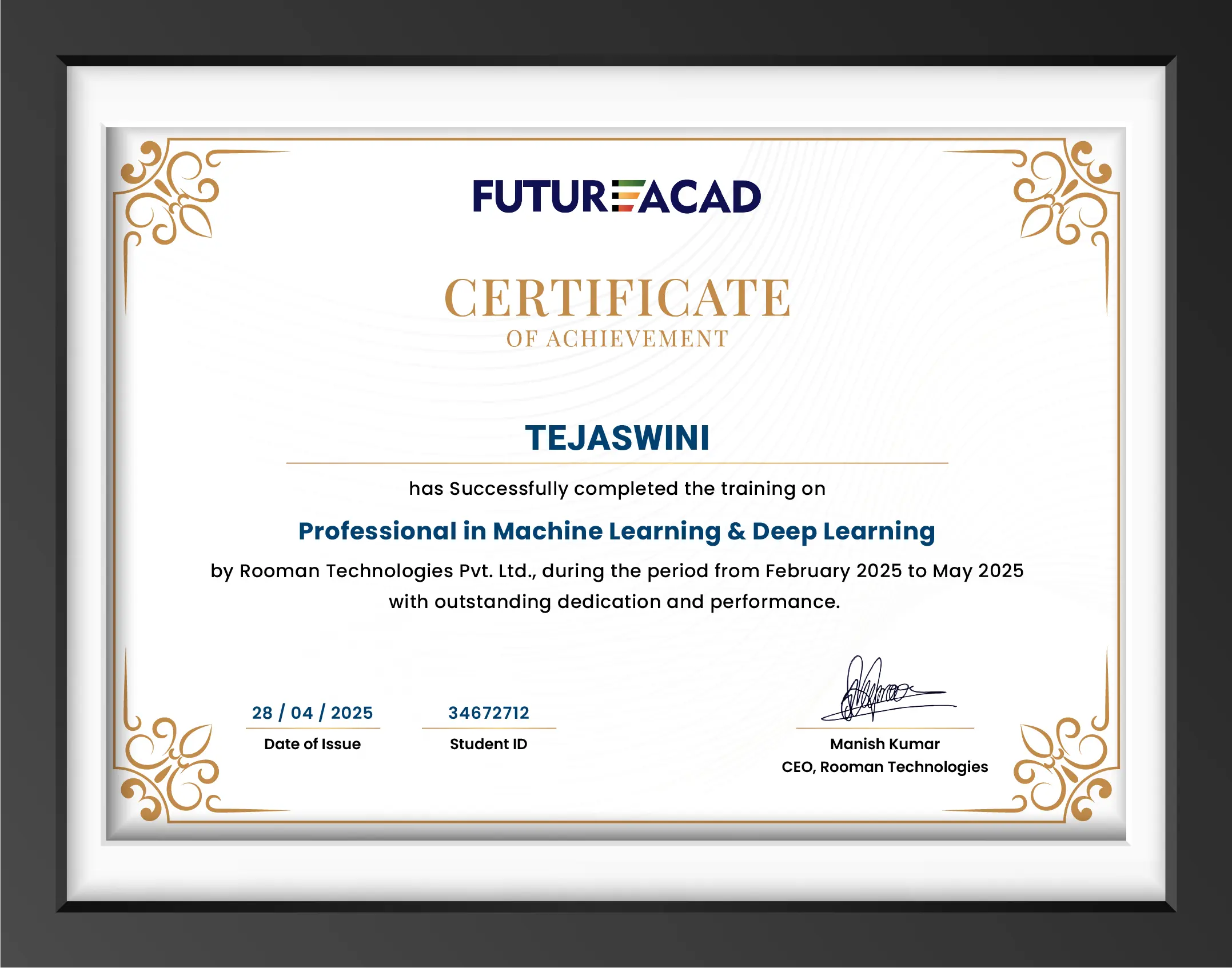 Certificate_Professional in Machine Learning & Deep Learning Image
